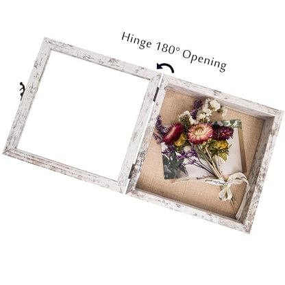 Small Wall Mounted Shadow Box Frame 8x8 with Real Glass,White - color: White, size: 8*8