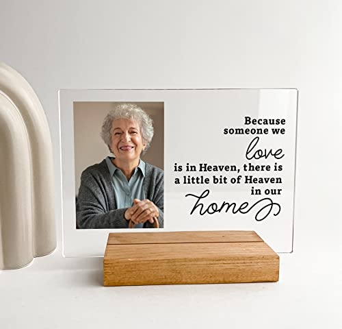 Custom Any Names Words & Picture Plaque Personalized Photo Frame Stand Bereavement Gift Sympathy Memorial Decor Sign Mother's Day Funeral in Heart Memory of Loved One Condolence Remembrance Loss Loving