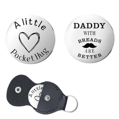 YALLNASL Grandma Aunt Mom Mothers Day Gift for Women Wife Grandpa Uncle Dad Fathers Day Presents for Men Husband Pocket Token - color: Daddy Beards
