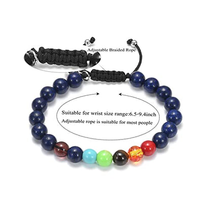 Hearbeingt Cremation Jewelry Urn Bracelet for Ashes Braided Rope Beads - color: Lapis lazul