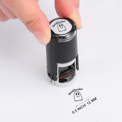 Supervitae 2 Pack Halloween Black Ghost Print Stamps Ink Stamper | Mini Self Inking Stamps for Party Educational Activities Craft Supplies - color: Black, style: Ghost