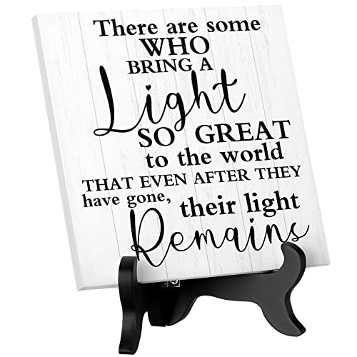 Yalikop Bereavement Gift Sympathy Gifts for Loss of Father Mother Husband Loved One with Wooden Stand in Memory Light Remains Decor Funeral Decor Celebration of Life Decorations (Retro Style)