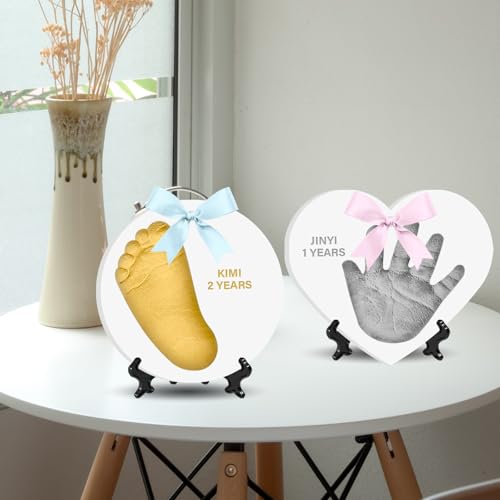 Baby & Pet Handprint Footprint Paw Print Keepsake Kit – Non-Toxic Air-Dry Clay, Makes 2 Ornaments, Perfect for Twins, Newborn, Dogs, Cats, Baby Shower, New Mom & Pet Memorial Gifts