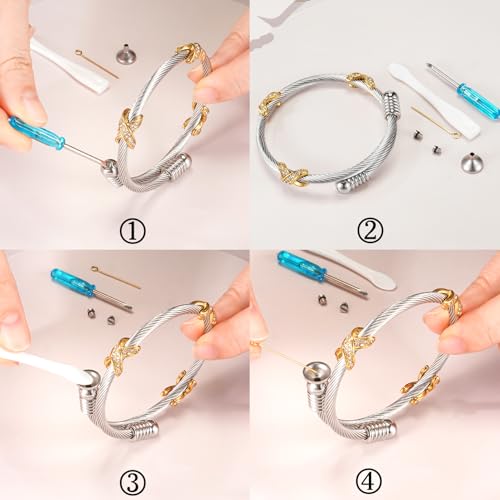 Abooxiu Stainless Steel Ash Bracelet for Men & Women - Memorial Ashes Holder, Filling at Both Ends - color: Infinity-Silver
