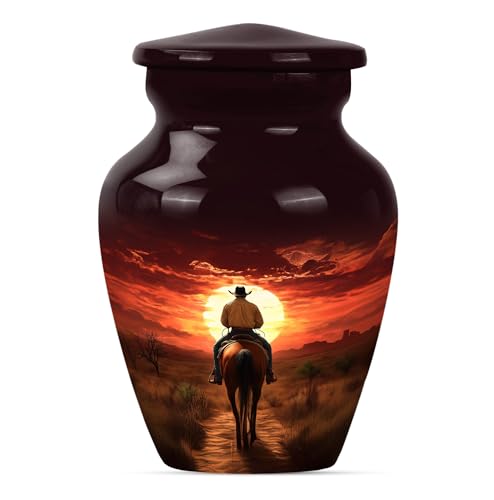 Cowboy Urn for Ashes for Women - Mini Urns for Human Ahses - Keepsake Cremation Holders for Women - Memorial Urns for Human Adult Man(Size:- 3" 1Pc) - color: Cowboy, size: 3 inch (1 piece)