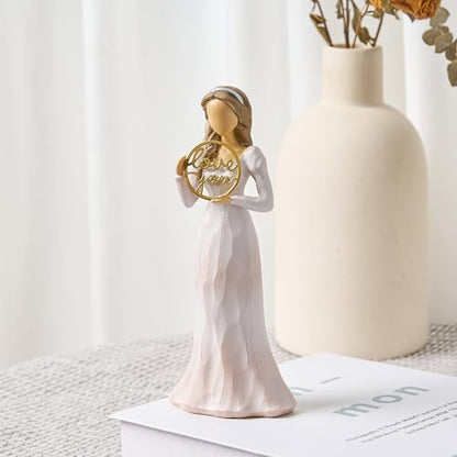 NAN ZAI NAN FANG Love You Gifts for Women Friends Coworkers | Thank You Mom Volunteer Pastor Teacher Appreciation Gifts 6.7" Resin Sculpted Hand-Painted Figurines Home Decor - style: Love You