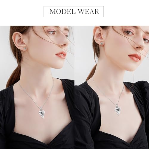 Arrow Head Urn Necklace for Ashes Cremation Jewelry Stainless Steel Arrowhead Pendant Memorial Necklaces Ash Holder Keepsake Jewelry for Loved Ones with Fill Tool - color: Silver