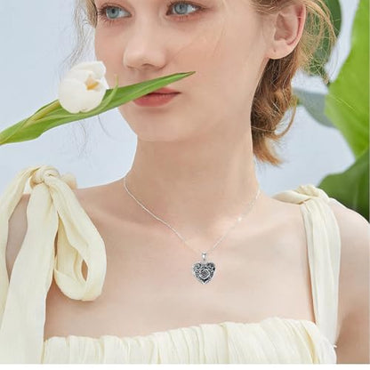 Dorunmo Locket Necklace 925 Sterling Silver Pictures Photo Keep Someone Near to You Custom Lockets Mother's Day Jewelry Personalized Photo Locket Gifts - color: J-Rose, style: Locket Only
