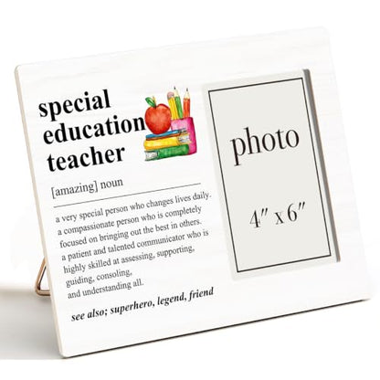 Special Education Teacher Appreciation Gifts Picture Frame, 4 x 6 in Photo | Thank You Gifts for Autism SPED Teacher, Special Education Teacher Definition Wooden Picture Frame - color: special education teacher