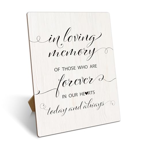 In Loving Memory Wedding Sign With Stand, Wedding Decorations Sign For Reception, Memory Table Sign For Wedding Supplies Decor, Wedding Memorial Sign For Bridal Shower Wedding Party Anniversary, 37 - color: White 3