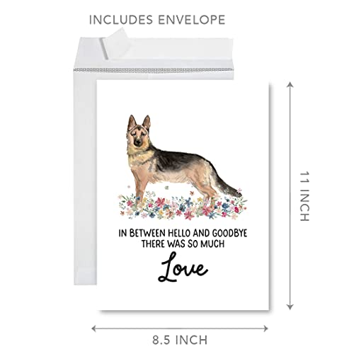 Andaz Press Jumbo Pet Sympathy Card with Envelope, Sorry For Your Loss Card, German Shepherd Loss Of Pets Dog Grief Bereavement Card with Big Blank Space to Send to Friends, Family, 8.5" x 11", 1-Pack - color: German Shepherd