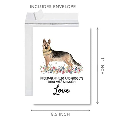 Andaz Press Jumbo Pet Sympathy Card with Envelope, Sorry For Your Loss Card, German Shepherd Loss Of Pets Dog Grief Bereavement Card with Big Blank Space to Send to Friends, Family, 8.5" x 11", 1-Pack - color: German Shepherd
