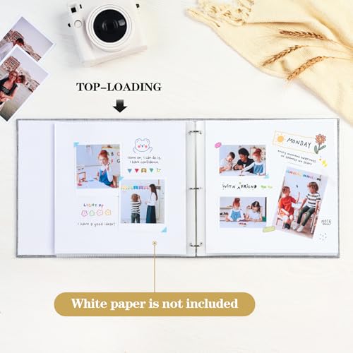 Mublalbum 12x12 Inch 3 Ring DIY Scrapbook Photo Album 80 Pages, Black - color: Black, size: 12x12 Inch 80 Pages
