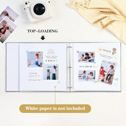 Mublalbum 12x12 Inch 3 Ring DIY Scrapbook Photo Album 80 Pages, Black - color: Black, size: 12x12 Inch 80 Pages