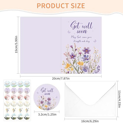 24 Pcs Christian Get Well Soon Cards - color: Get Well Soon