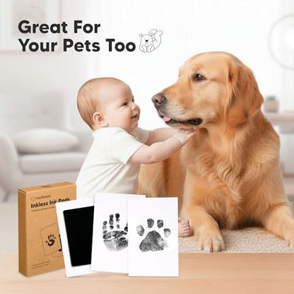 2pk Inkless Baby Hand and Footprint Kit, Mess Free Ink Pads (Jet Black, R) - color: Jet Black, size: 2-Pack, Regular 2.3" x 3.7"