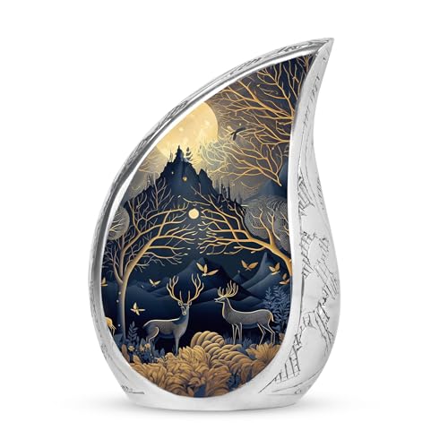 Deer Urns for Human Ashes Adult - Cremation Urns for Adult Woman - Small Deer Urn for Human Ashes - Decorative Urn for Men (3inch) - color: Golden Deer Urn, size: KEEPSAKE-1