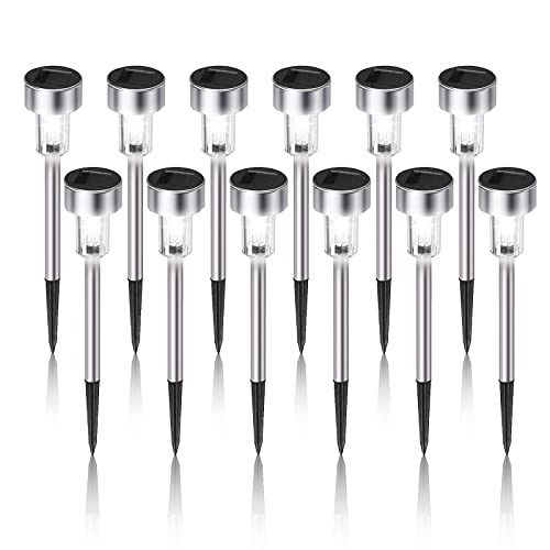 Solar Lights Outdoor Waterproof, Solar Garden Lights, Cold White, 12 Pack - color: Cold White, size: 12 Pack