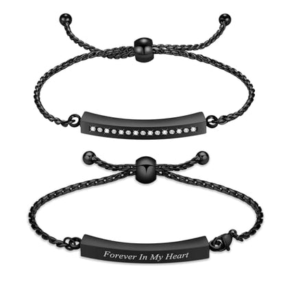 Minicremation Shiny Crystal Cremation Bracelet for Ashes for Women Cube Urn Bangle Locket Ash Holder Memorial Jewelry Bracelet Keepsake Gift - color: 2pcs-black