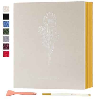 Lanpn Self Adhesive Photo Album Scrapbook 40 Pages, Linen Photos Albums DIY Sticky Magnetic Pages holds 4X6 7x5 A5 Picture for Family Wedding Birthday (Small-20 Sheets/40 Pages, Beige) - color: Beige, size: Sticky Page (Small,40 Pages)