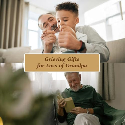 Grandpa Grieving Gift, Sympathy Condolence Remembrance Memorial Gifts | Letters To My Grandpa In Heaven Faux Leather Journal Window Cover 200 Pages A5 Lined for Family Friend Who Loss of Grandpa - style: Grandpa