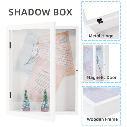 Muzilife 11x14 Shadow Box Wood Picture Frame, 2.16 Deep, Real Glass, White - color: White, size: 11x14