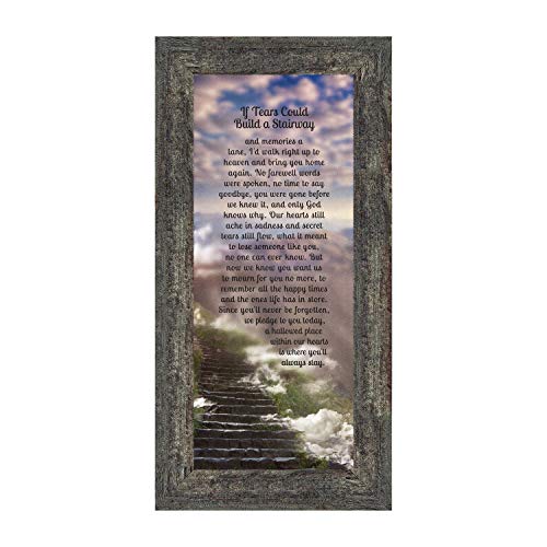 Crossroads Home Décor Memorial Picture Frame, In Memory of Loved One, Memorial Presents, If Tears Could Build a Stairway Framed Picture, 7359BW - color: Barnwood