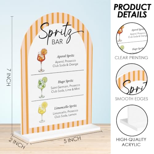 Spritz Bar Sign for Wedding Party Baby Shower Arch Table Acrylic Sign - color: Lemon