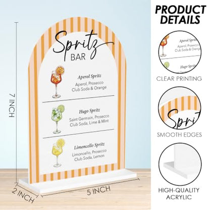 Spritz Bar Sign for Wedding Party Baby Shower Arch Table Acrylic Sign - color: Lemon