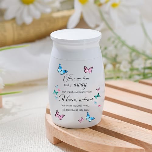 Small Urns for Human Ashes 3 Inches Mini Urn Aluminium Memorial Small Keepsake Urn Butterfly Mini Cremation Funeral Urn Ashes Holder