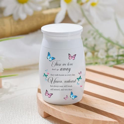Small Urns for Human Ashes 3 Inches Mini Urn Aluminium Memorial Small Keepsake Urn Butterfly Mini Cremation Funeral Urn Ashes Holder