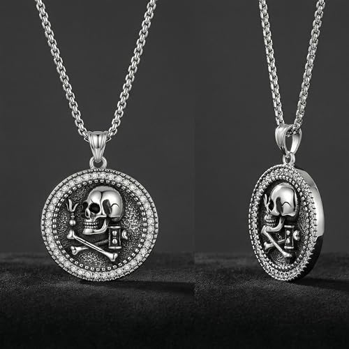 925 Sterling Silver Patron Saint Necklace Amulet Miraculous Medal Pendant Jewelry for Men Women with Friendship Talisman Travel Inspirational Gifts - color: black-K