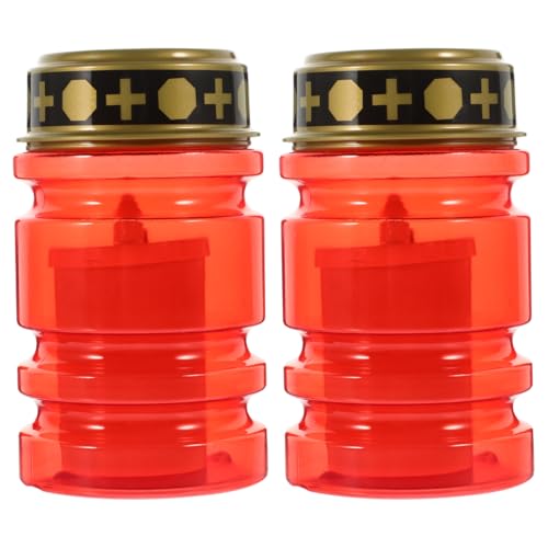 Led Flameless Candles Battery Operated Religious Candles for Cemetery Memorial Candle Lights Decor for Home Outdoor Christmas 2 Pack 4.96 X 2.99 X 2.99 in