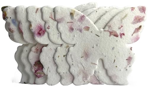 Bulk Seed Paper Butterfly Set of 100 with Recycled fibers and Petals 3 inch Wingspan (Pink 17s) - color: Pink 17s