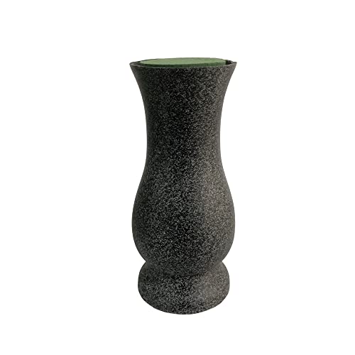 In Ground Grave Vase Cemetery Vase Grave Decoration Memorial Floral Vases with Spike and Floral Foam (Flowers are not Included) - color: C-6 Black