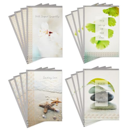 Hallmark Sympathy Cards, Assorted 16-Pack (Nature Photos)