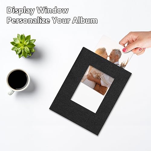 Photo Album 4x6 52 Pockets Photo Albums with Linen Cover Picture Albums for Family, Wedding, Baby, Photo Book Holds Vertical Pictures Black - color: Black, size: 52 Pockets