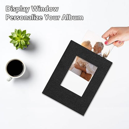 Photo Album 4x6 52 Pockets Photo Albums with Linen Cover Picture Albums for Family, Wedding, Baby, Photo Book Holds Vertical Pictures Black - color: Black, size: 52 Pockets