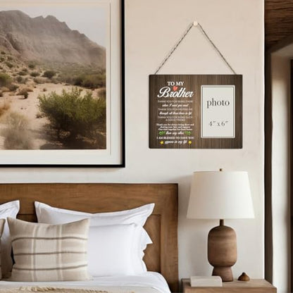 Dumyum Brother Gifts, Wooden 8 x 10 Photo Frame | Thank You Gift for Brothers, 4 x 6 Inches Photo - color: ['wood']