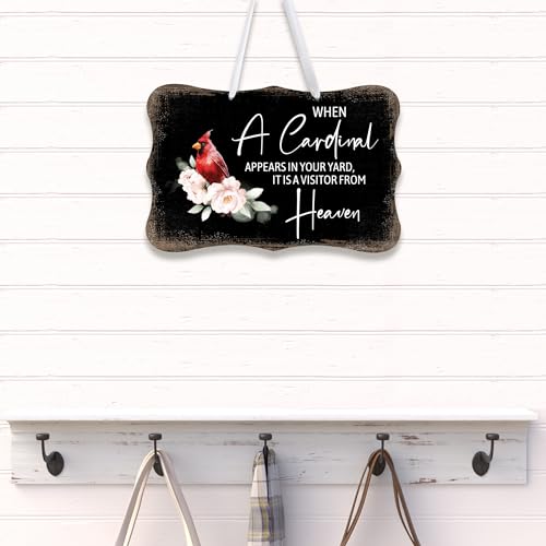 LifeSong Milestones Memorial Wall Hanging Signs Bereavement Keepsake Condolence Funeral Gift For Loss of Loved One 8x12 (When A Cardinal Appears (Black)) - color: When A Cardinal Appears (Black)