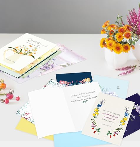 Nihuecne 24 Pack Floral Religious Thinking of You Cards with Envelopes
