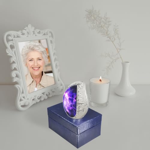 M MEILINXU Purple Small Urns for Human Ashes, Galaxy Teardrop Keepsake Urn - color: Purple & Blue, size: Small / Keepsake