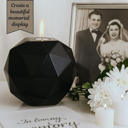 Handmade Black Ceramic Decorative Urn – Elegant Cremation Urn for Ashes Adult Male or Female – Large Memorial Urn, 220 lbs Capacity