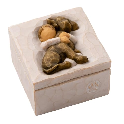 Willow Tree Hug (dark dog), sculpted hand-painted Keepsake Box | Pet-Themed Figure, Holds Small Treasures, Hidden Message Inside, Cast from a Susan Lordi Original Carving, Fitted Gift Box - style: Hug (dark dog)