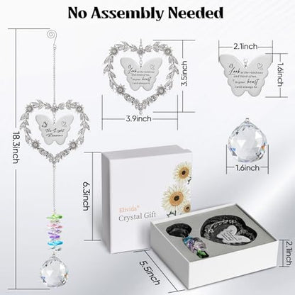 Sympathy Gift for Loss of Loved Ones, Grief Memorial Suncatcher Ornament | Miscarriage Gifts for Mothers, Bereavement Crystal Ornament with Card, Sorry for Loss of Dad Mom Gift, Heart Shaped Design - style: Sympathy Gift