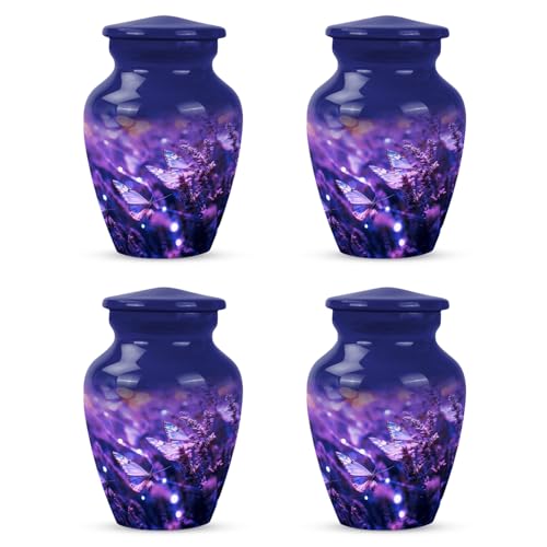 Purple Butterfly Urns for Human Ashes Adult Man & Women, Small Keepsake Urn for Human Ashes Adult Male, Mini Cremation Urns 3Inch - color: Purple Butterfly Urn