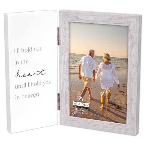 Malden International Designs 4x6 inch Remembrance Picture Frame I’ll hold you in my heart until I hold you in heaven Quality MDF Wood Natural Wood Grain Paper Wrap
