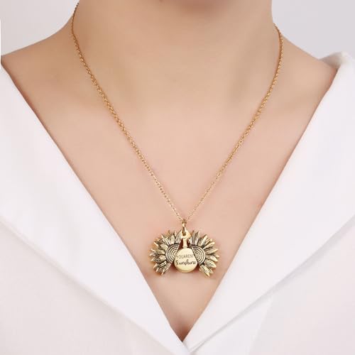 Sunflower Cremation Urn Jewelry For women - color: Gold