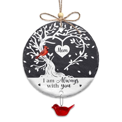 Hyturtle Memorial Cardinal Ornament for Mom – 4" Stone Hanging Tree Decoration with Red Bird Charm – Sympathy Gift, Loss of Mother Keepsake – I'm Always with You Ornaments Memorial 2 - color: Memorial 2