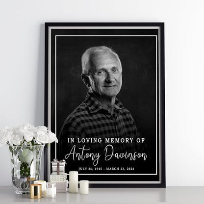 Personalized Memorial Picture Black Frame Plaque Sign with Custom Photo, Sympathy Gift for Loss of Parents, Handcrafted Tribute to Loved Ones, In Loving Memory Of Gifs - color: Design 7